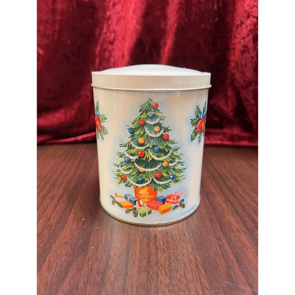 Vintage Christmas - Metal Storage Tin - Decorated Christmas Tree - Daher England - Picture 2 of 11